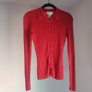 Henri Bendel Silk Cable knit Cardigan